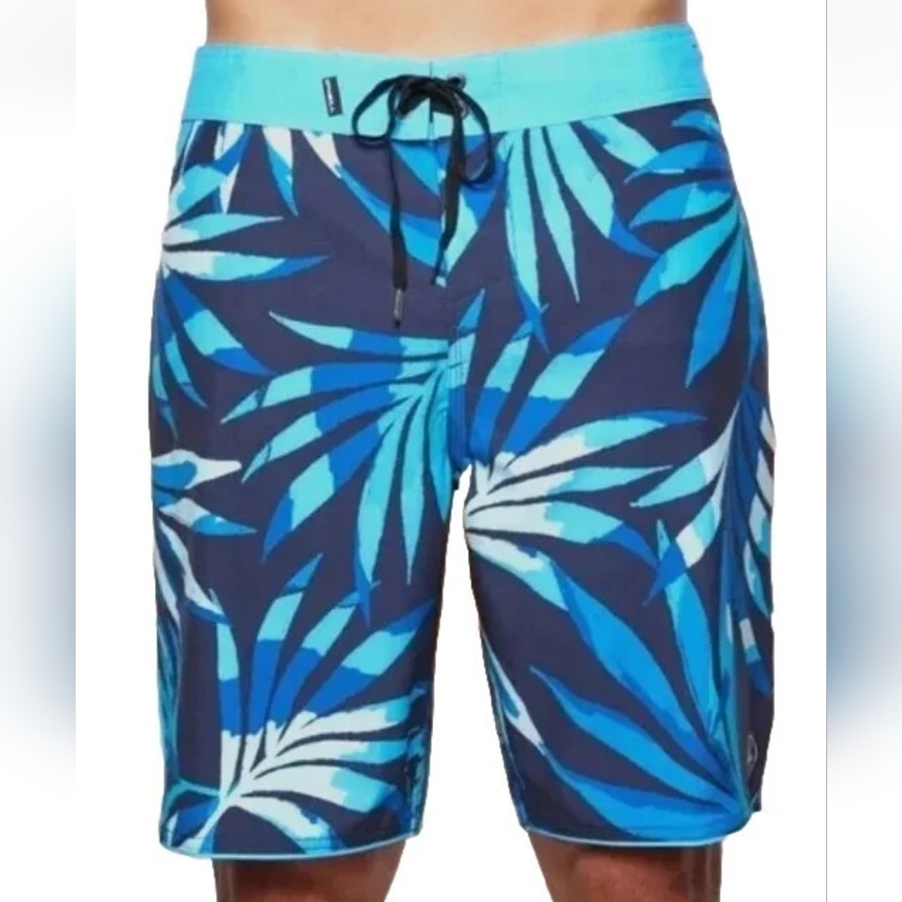 O'Neill Hyperfreak Board Shorts Men 38 Incognito Blue Tropical Travel Pool New